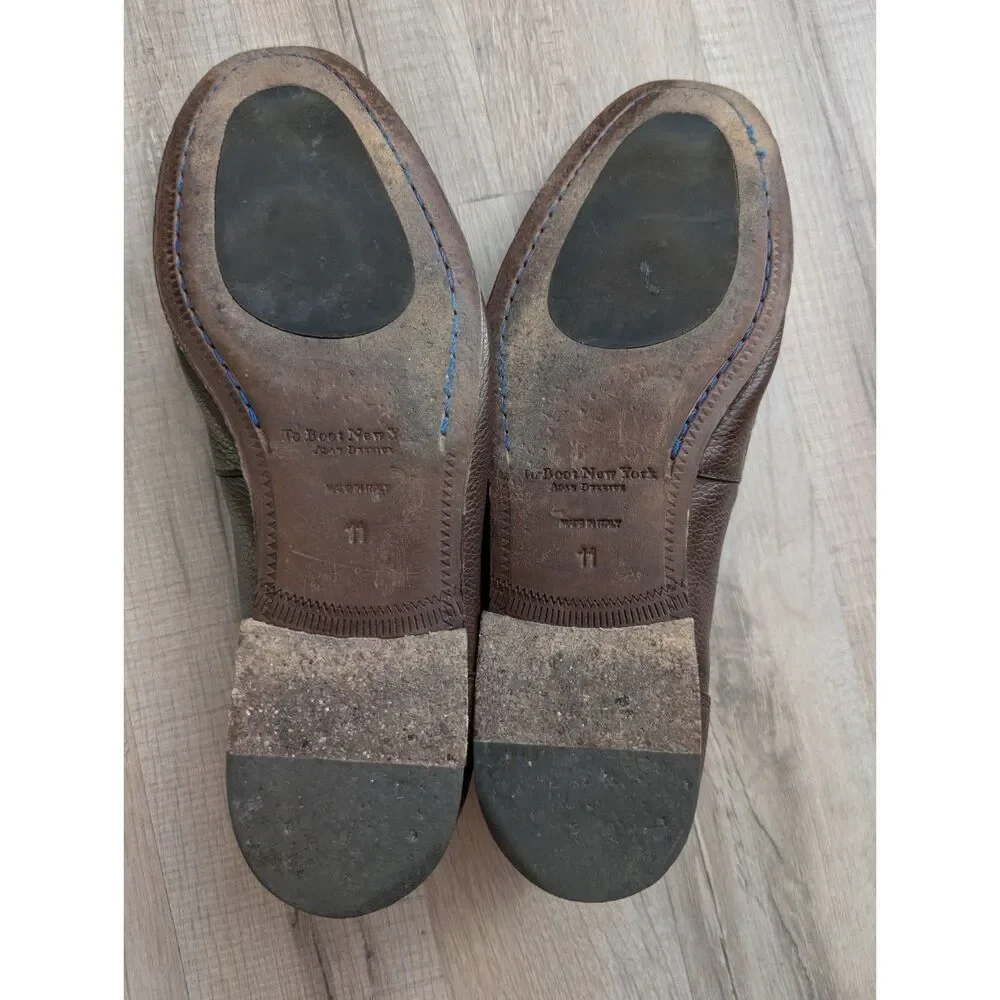 To Boot New York Penny Loafers Italian Leather Brown, Size 11 (S2)